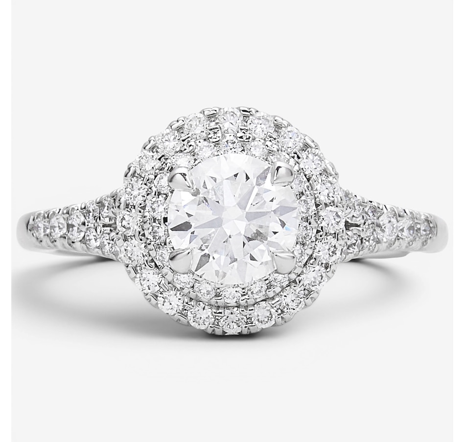 Image 130665_RND.jpg, Product 130-665 / Price $2,699.99, EVERA Diamonds 14K White Gold 1.50ctw Diamond Halo Ring from Evera Diamonds on TSC.ca's Jewellery department