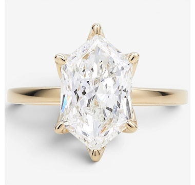 EVERA Diamonds Fancy Cut 14K Yellow Gold 3.00ctw Dutch Marquise Shape Solitaire Diamond Ring