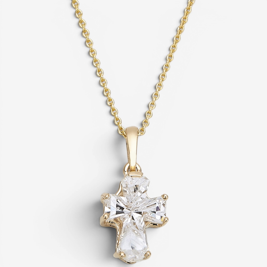 Image 130682.jpg, Product 130-682 / Price $2,899.99, EVERA Diamonds Fancy Cut 14K Yellow Gold 2.00ctw Cross Shape Diamond Pendant with Chain from Evera Diamonds on TSC.ca's Jewellery department