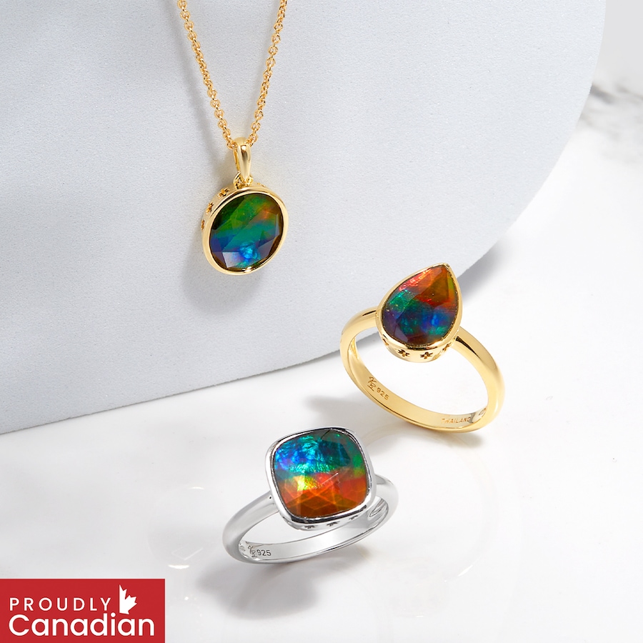 Image 130688_ALTMORE100.jpg, Product 130-688 / Price $649.99, Canadian Ammolite Gems Sterling Silver Ammolite Maple Leaf Cut Out Pendant With Chain from Canadian Ammolite Gems on TSC.ca's Jewellery department