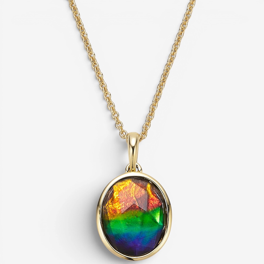 Image 130688_GPOVL.jpg, Product 130-688 / Price $649.99, Canadian Ammolite Gems Sterling Silver Ammolite Maple Leaf Cut Out Pendant With Chain from Canadian Ammolite Gems on TSC.ca's Jewellery department