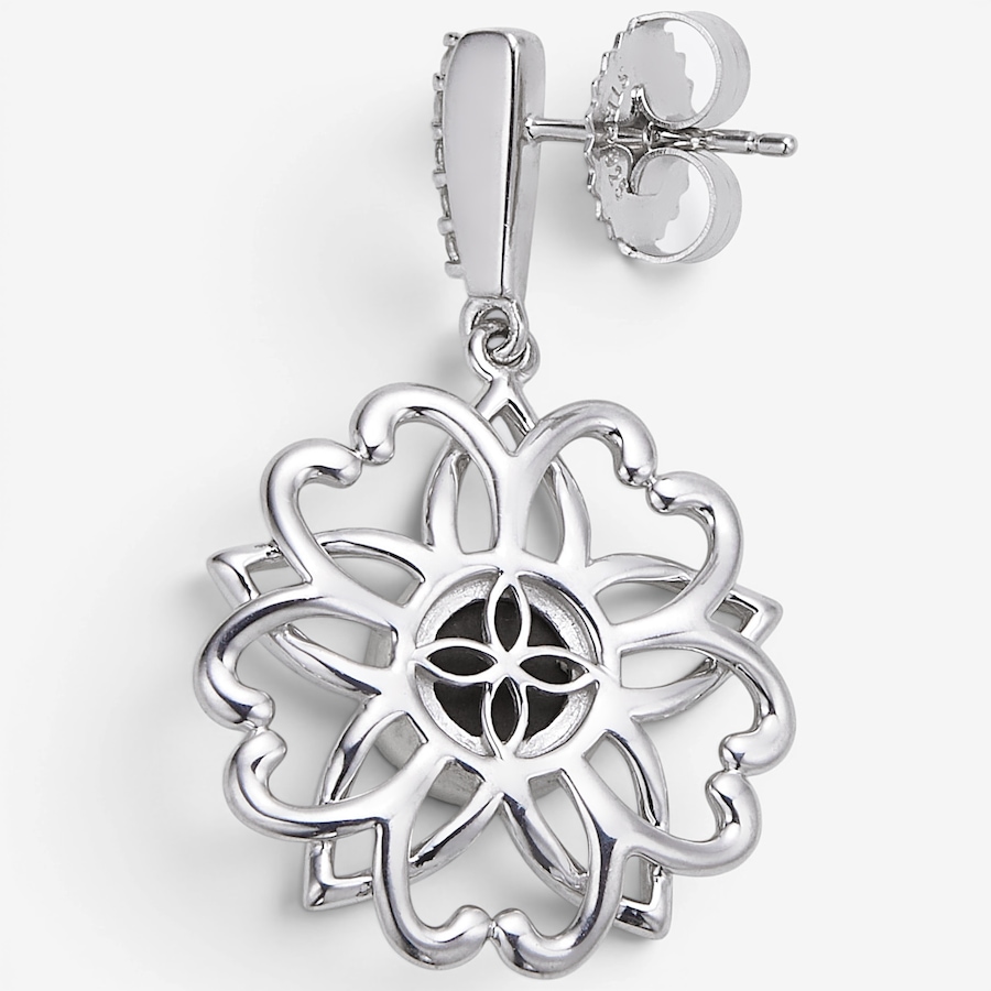 Image 130717_ALTMORE1.jpg, Product 130-717 / Price $499.99, Canadian Ammolite Gems Sterling Silver Round Ammolite Floral Dangle Earrings from Canadian Ammolite Gems on TSC.ca's Jewellery department