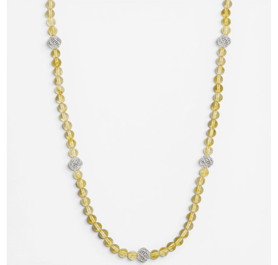 Image 130726_LEMSS.jpg, Product 130-726 / Price $159.99, Amber Extraordinaire Sterling Silver Amber Beaded Necklace from Amber Extraordinaire on TSC.ca's Jewellery department