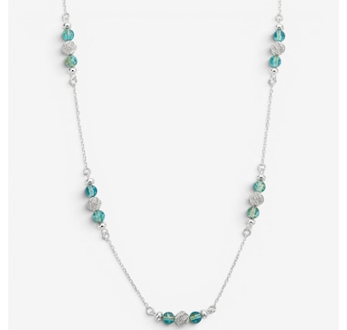 Amber Extraordinaire Sterling Silver Amber Station Necklace