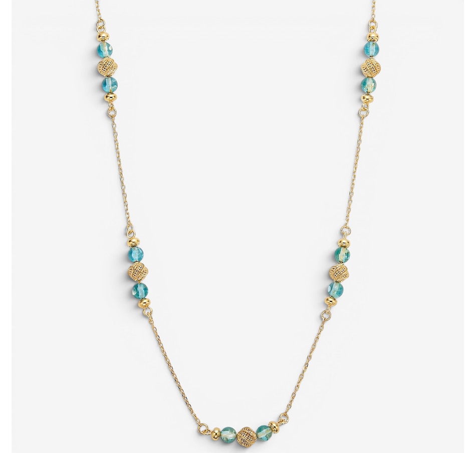 Image 130727_BLUGP.jpg, Product 130-727 / Price $159.99, Amber Extraordinaire Sterling Silver Amber Station Necklace from Amber Extraordinaire on TSC.ca's Jewellery department