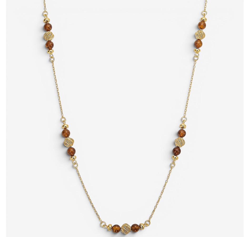 Image 130727_COGGP.jpg, Product 130-727 / Price $159.99, Amber Extraordinaire Sterling Silver Amber Station Necklace from Amber Extraordinaire on TSC.ca's Jewellery department