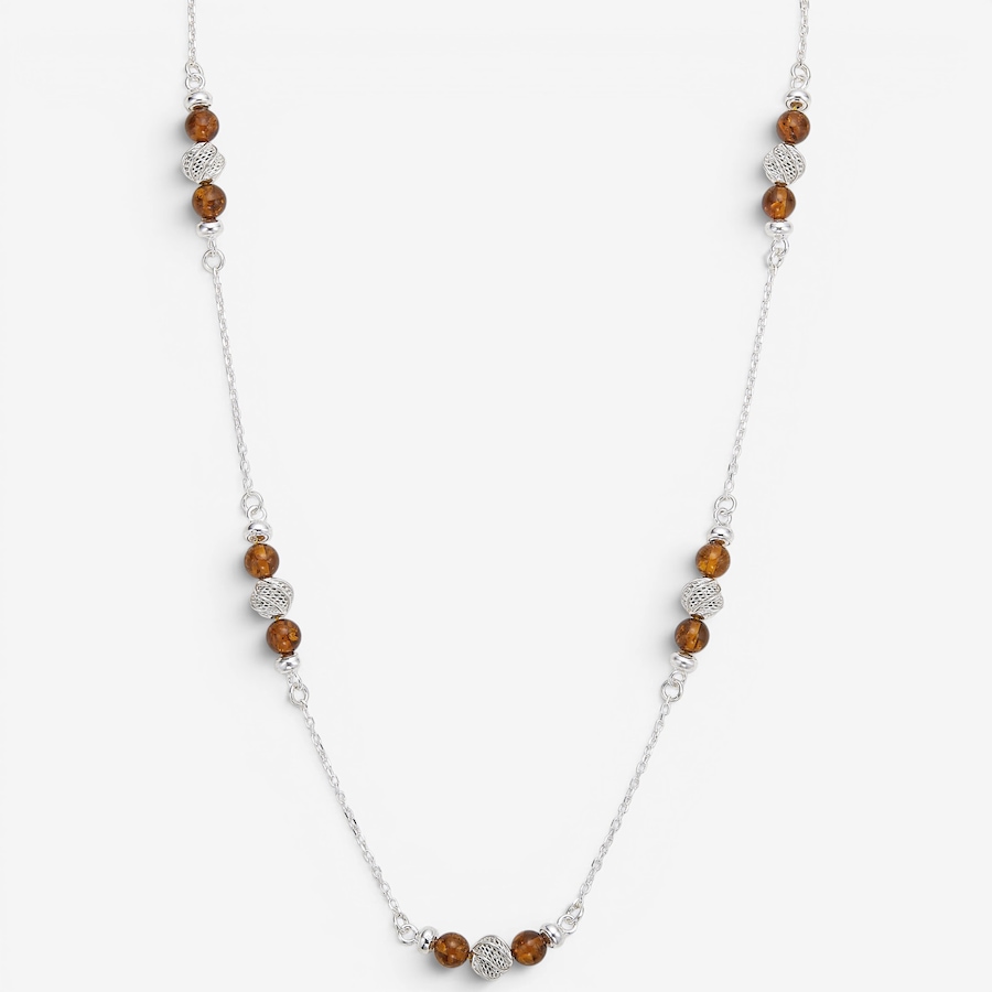 Image 130727_COGSS.jpg, Product 130-727 / Price $269.99, Amber Extraordinaire Sterling Silver Amber Station Necklace from Amber Extraordinaire on TSC.ca's Jewellery department