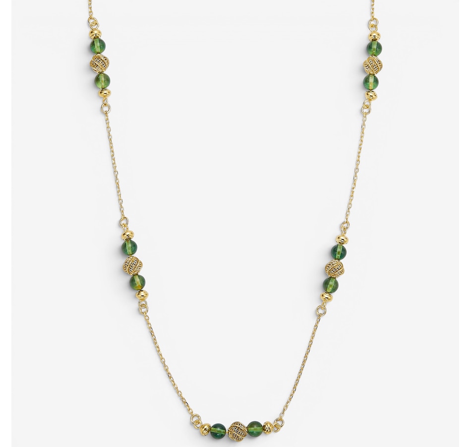 Image 130727_GRNGP.jpg, Product 130-727 / Price $159.99, Amber Extraordinaire Sterling Silver Amber Station Necklace from Amber Extraordinaire on TSC.ca's Jewellery department