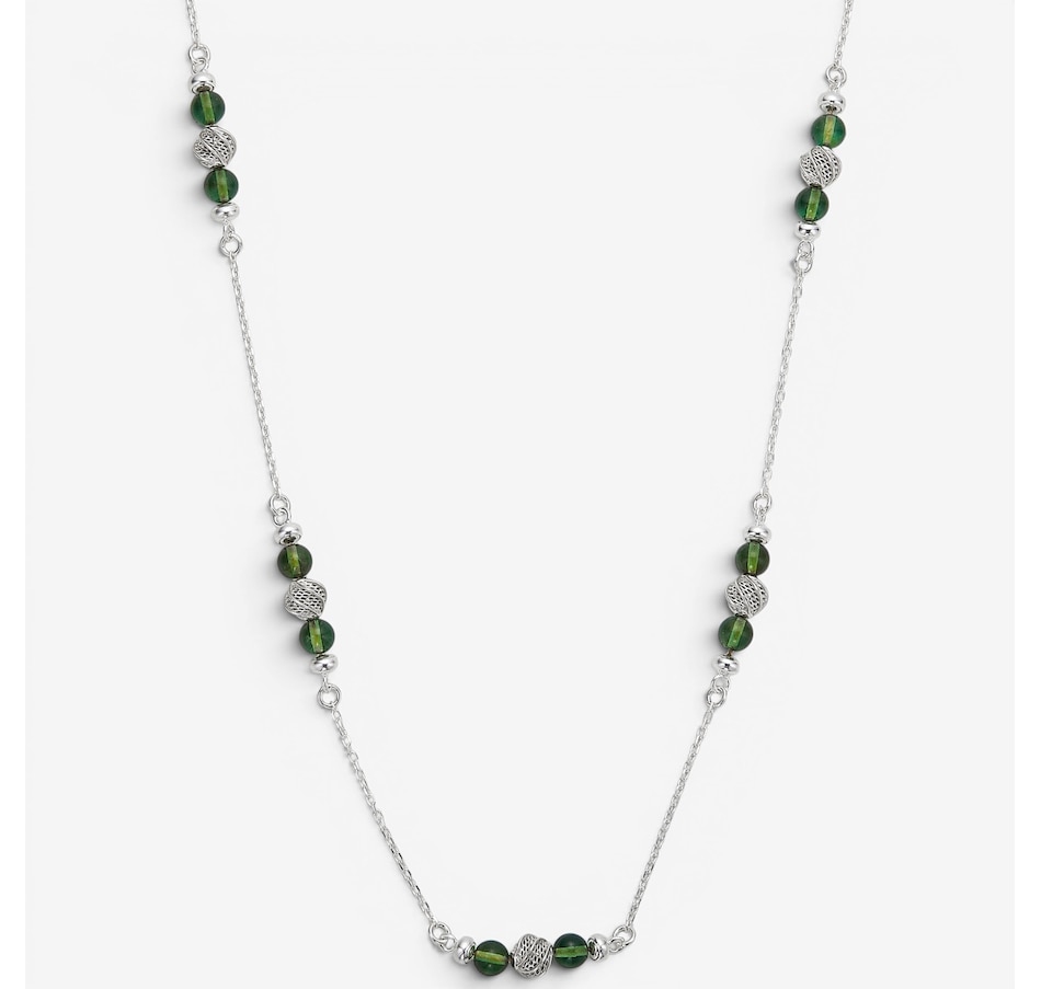 Image 130727_GRNSS.jpg, Product 130-727 / Price $159.99, Amber Extraordinaire Sterling Silver Amber Station Necklace from Amber Extraordinaire on TSC.ca's Jewellery department
