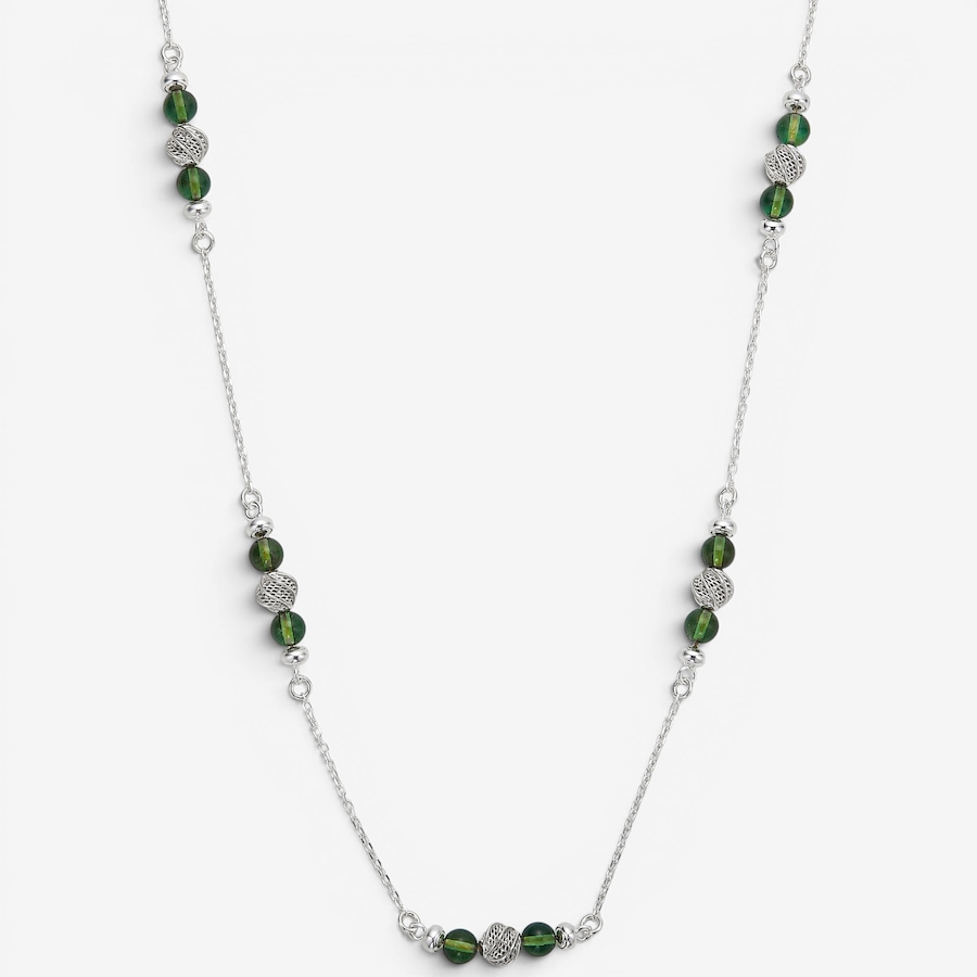 Image 130727_GRNSS.jpg, Product 130-727 / Price $269.99, Amber Extraordinaire Sterling Silver Amber Station Necklace from Amber Extraordinaire on TSC.ca's Jewellery department