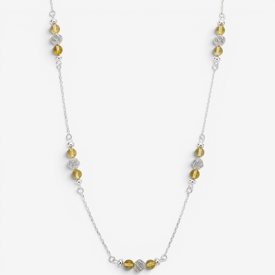 Image 130727_LEMSS.jpg, Product 130-727 / Price $269.99, Amber Extraordinaire Sterling Silver Amber Station Necklace from Amber Extraordinaire on TSC.ca's Jewellery department