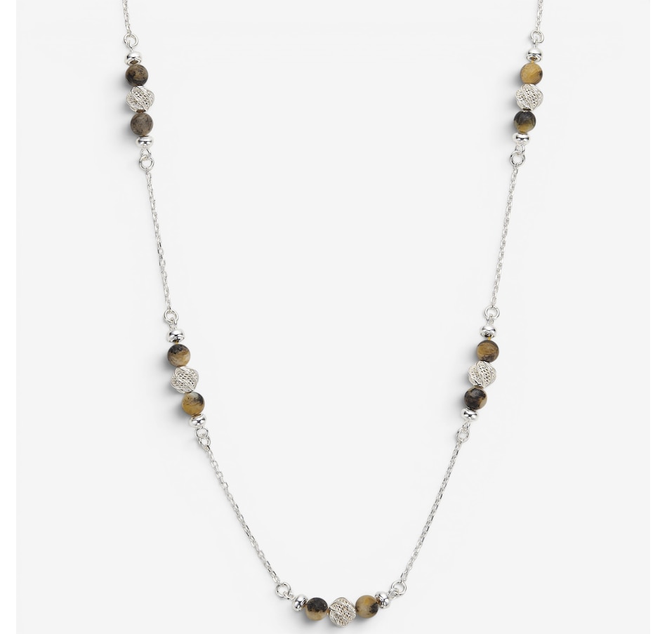 Image 130727_SIMBL.jpg, Product 130-727 / Price $159.99, Amber Extraordinaire Sterling Silver Amber Station Necklace from Amber Extraordinaire on TSC.ca's Jewellery department
