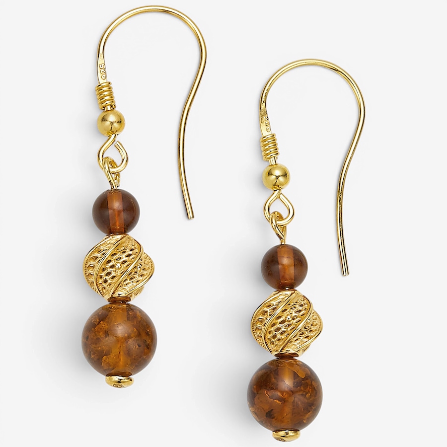 Image 130728_COGGP.jpg, Product 130-728 / Price $69.99, Amber Extraordinaire Sterling Silver Drop Shape Amber Earrings from Amber Extraordinaire on TSC.ca's Jewellery department