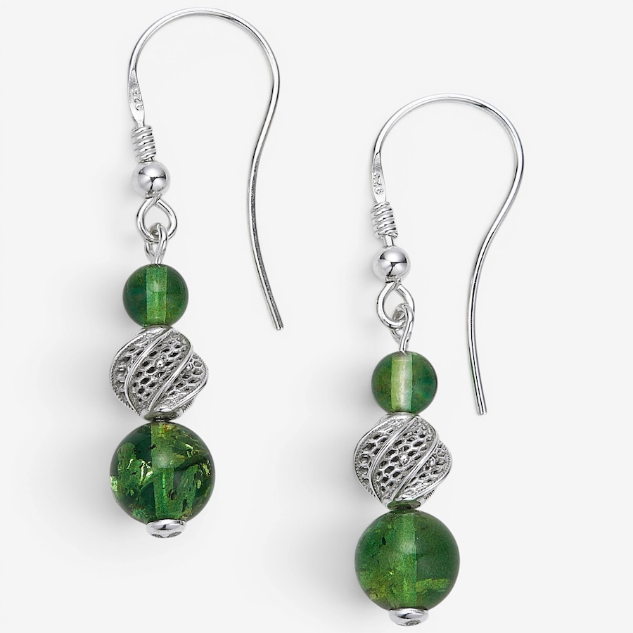 Image 130728_GRNSS.jpg, Product 130-728 / Price $69.99, Amber Extraordinaire Sterling Silver Drop Shape Amber Earrings from Amber Extraordinaire on TSC.ca's Jewellery department