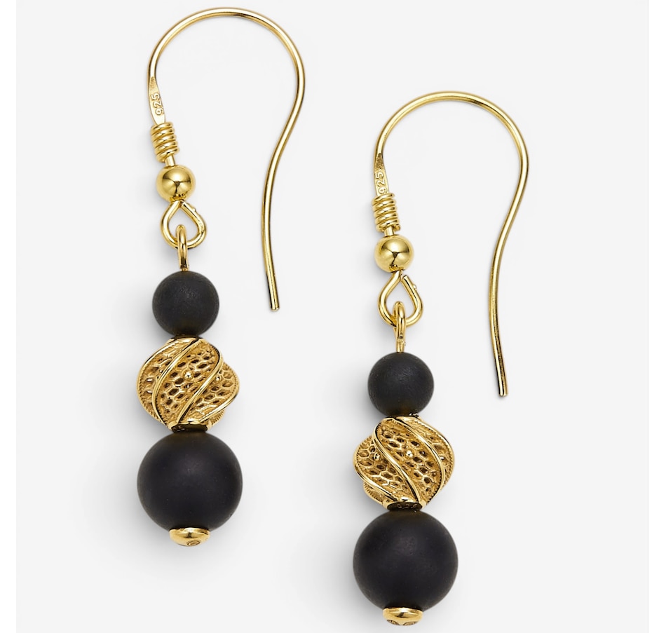 Image 130728_YGPBL.jpg, Product 130-728 / Price $59.99, Amber Extraordinaire Sterling Silver Drop Shape Amber Earrings from Amber Extraordinaire on TSC.ca's Jewellery department