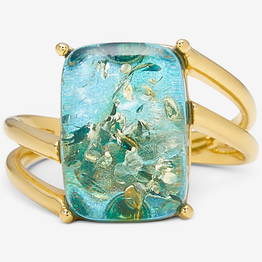 Image 130729_BLUGP.jpg, Product 130-729 / Price $69.99, Amber Extraordinaire Sterling Silver Rectangle Cut Amber Ring from Amber Extraordinaire on TSC.ca's Jewellery department