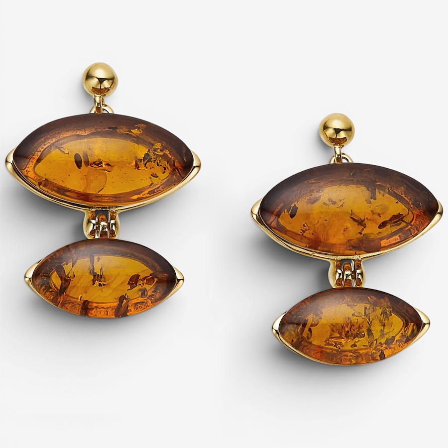 Image 130732_COG.jpg, Product 130-732 / Price $139.99,  Amber Extraordinaire Sterling Silver Yellow Gold Plate Amber Earrings from Amber Extraordinaire on TSC.ca's Jewellery department
