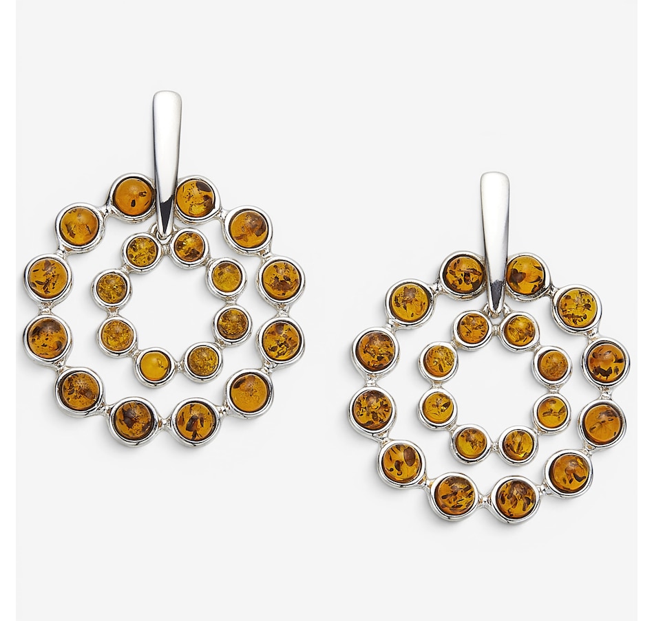 Image 130733_COG.jpg, Product 130-733 / Price $139.99, Amber Extraordinaire Sterling Silver Double Hoop Amber Earrings from Amber Extraordinaire on TSC.ca's Jewellery department