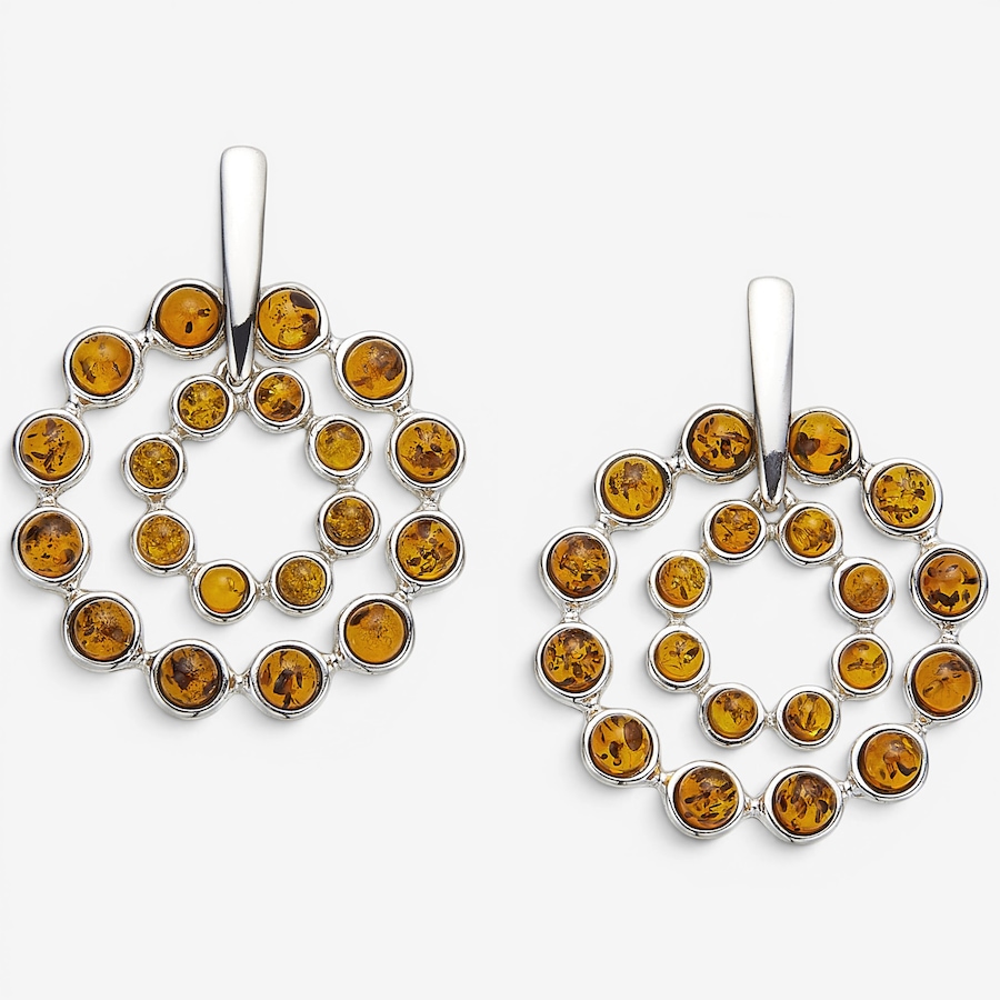 Image 130733_COG.jpg, Product 130-733 / Price $139.99, Amber Extraordinaire Sterling Silver Double Hoop Amber Earrings from Amber Extraordinaire on TSC.ca's Jewellery department