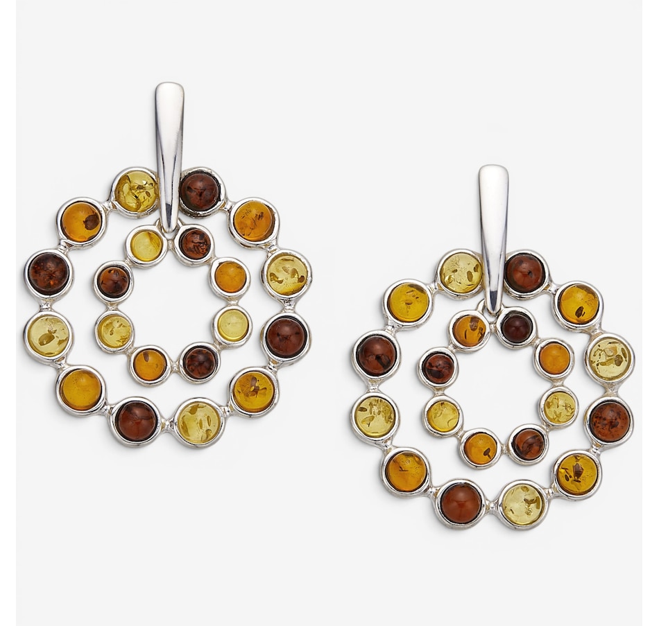 Image 130733_MTCHY.jpg, Product 130-733 / Price $139.99, Amber Extraordinaire Sterling Silver Double Hoop Amber Earrings from Amber Extraordinaire on TSC.ca's Jewellery department