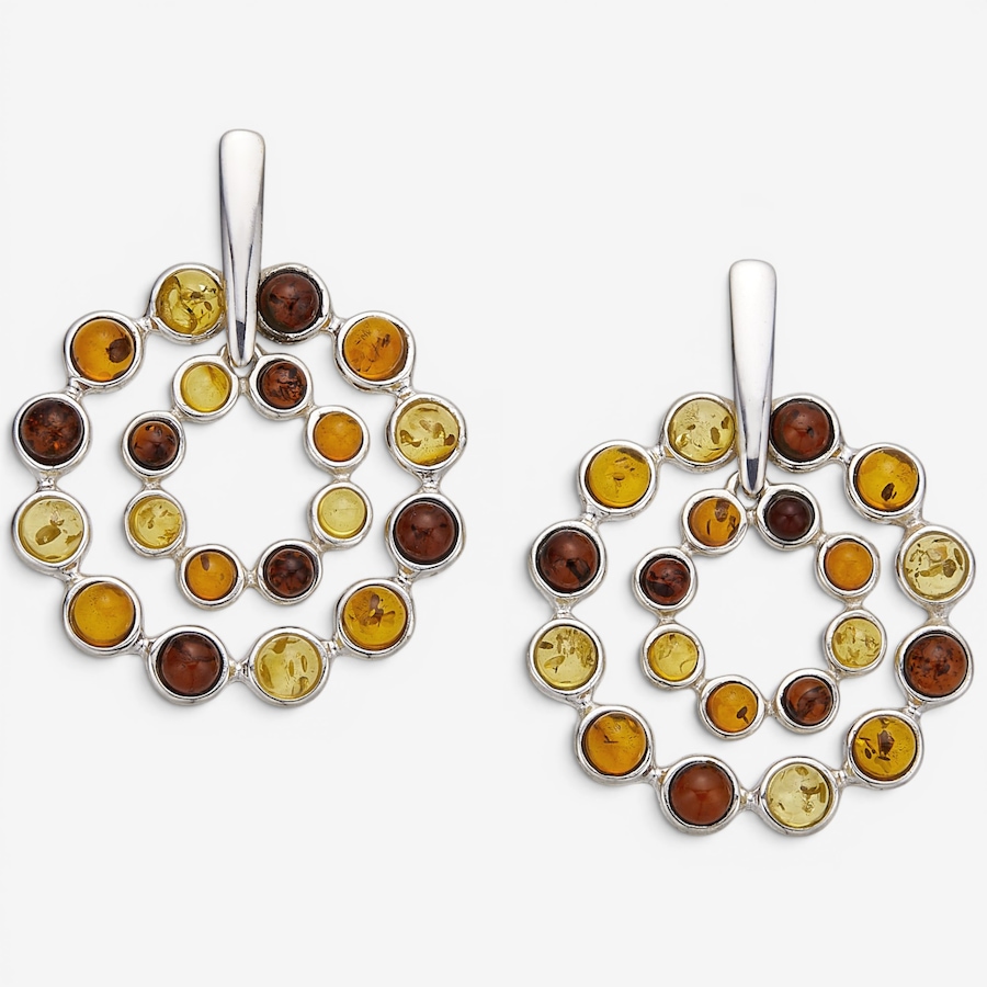 Image 130733_MTCHY.jpg, Product 130-733 / Price $139.99, Amber Extraordinaire Sterling Silver Double Hoop Amber Earrings from Amber Extraordinaire on TSC.ca's Jewellery department
