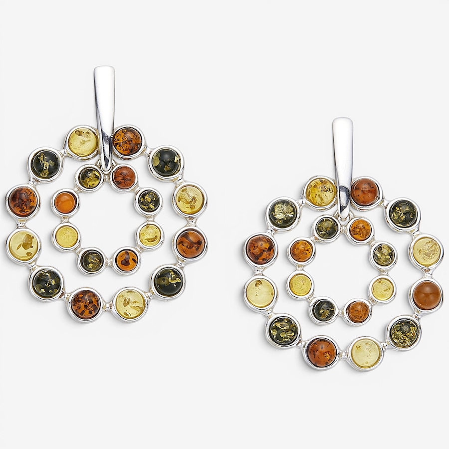 Image 130733_MUGR.jpg, Product 130-733 / Price $139.99, Amber Extraordinaire Sterling Silver Double Hoop Amber Earrings from Amber Extraordinaire on TSC.ca's Jewellery department