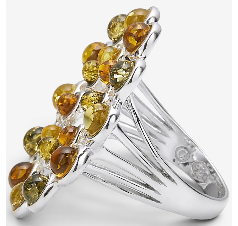 Image 130734_ALTMORE1.jpg, Product 130-734 / Price $99.99, Amber Extraordinaire Sterling Silver Double Circle Amber Ring from Amber Extraordinaire on TSC.ca's Jewellery department
