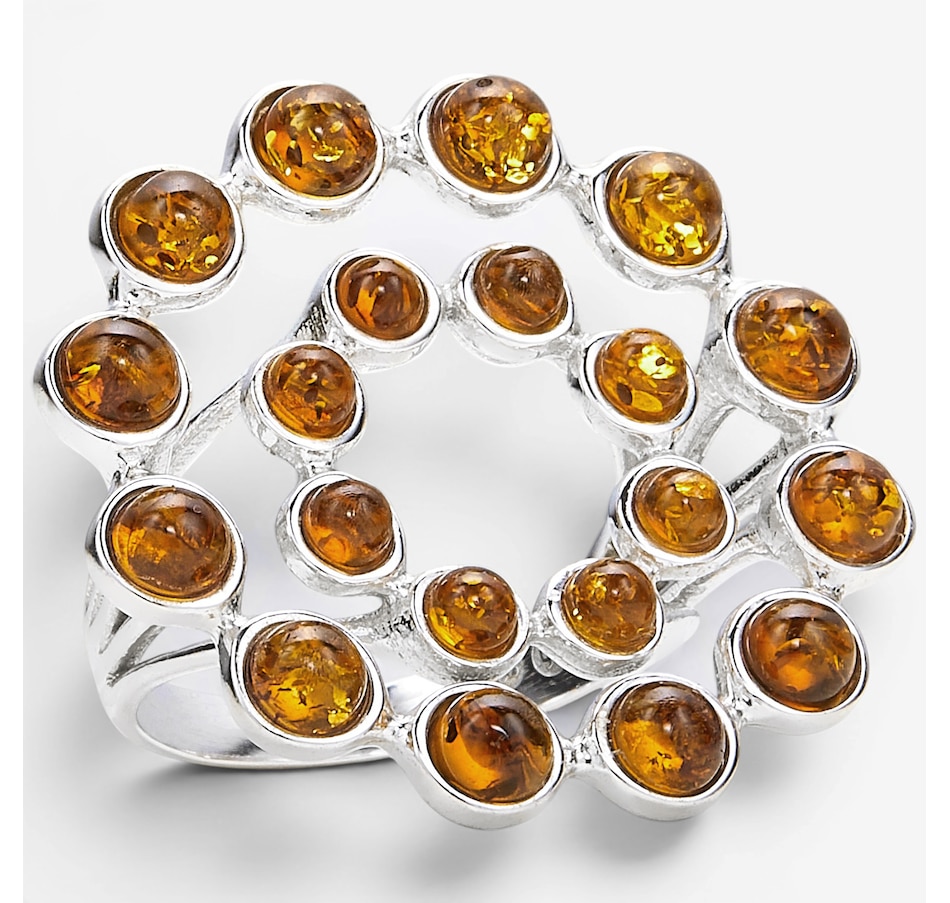 Image 130734_COG.jpg, Product 130-734 / Price $99.99, Amber Extraordinaire Sterling Silver Double Circle Amber Ring from Amber Extraordinaire on TSC.ca's Jewellery department