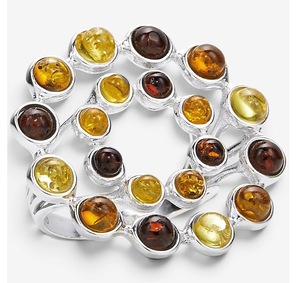 Image 130734_MTCHY.jpg, Product 130-734 / Price $99.99, Amber Extraordinaire Sterling Silver Double Circle Amber Ring from Amber Extraordinaire on TSC.ca's Jewellery department