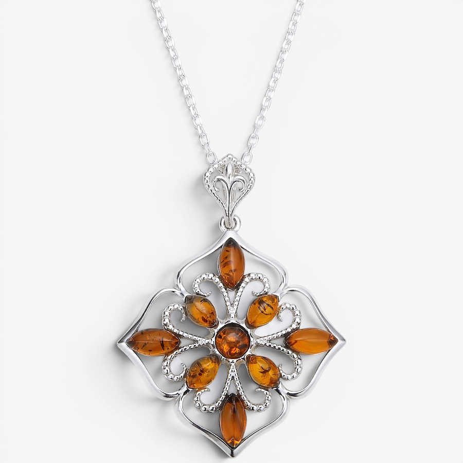 Image 130736_COG.jpg, Product 130-736 / Price $119.99, Amber Extraordinaire Sterling Silver Multi Marquise Amber Pendant from Amber Extraordinaire on TSC.ca's Jewellery department