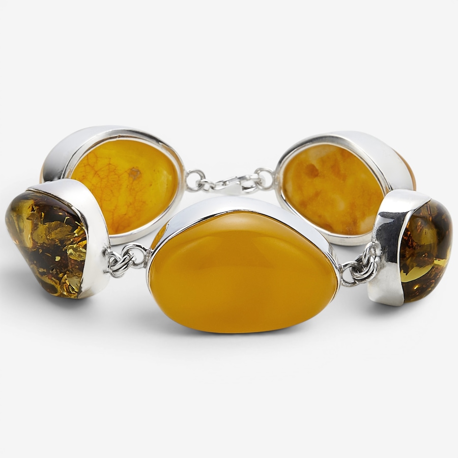 Image 130740_OVL.jpg, Product 130-740 / Price $969.99, Amber Extraordinaire Handmade Collection Sterling Silver Freeform Amber Bracelet from Amber Extraordinaire on TSC.ca's Jewellery department
