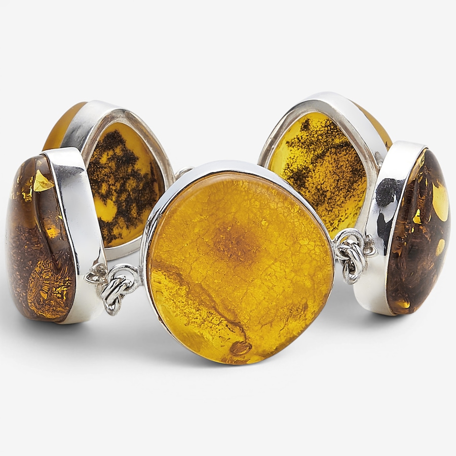 Image 130740_RND.jpg, Product 130-740 / Price $969.99, Amber Extraordinaire Handmade Collection Sterling Silver Freeform Amber Bracelet from Amber Extraordinaire on TSC.ca's Jewellery department