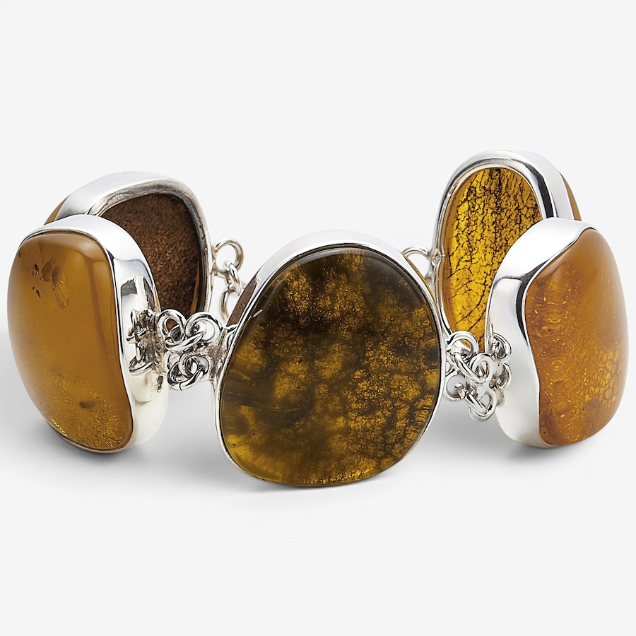 Image 130740_SQR.jpg, Product 130-740 / Price $969.99, Amber Extraordinaire Handmade Collection Sterling Silver Freeform Amber Bracelet from Amber Extraordinaire on TSC.ca's Jewellery department