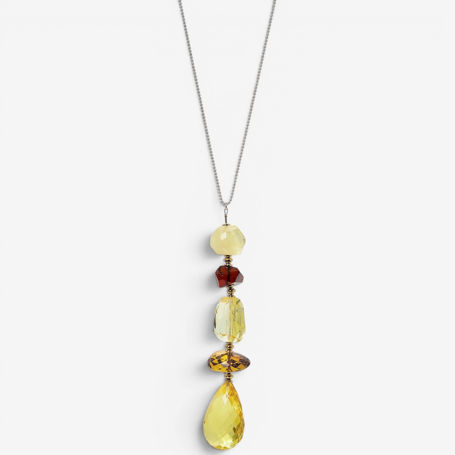 Image 130743.jpg, Product 130-743 / Price $799.99, Amber Extraordinaire Artisan Collection Sterling Silver Yellow Gold Plate Faceted Drop Pendant from Amber Extraordinaire on TSC.ca's Jewellery department