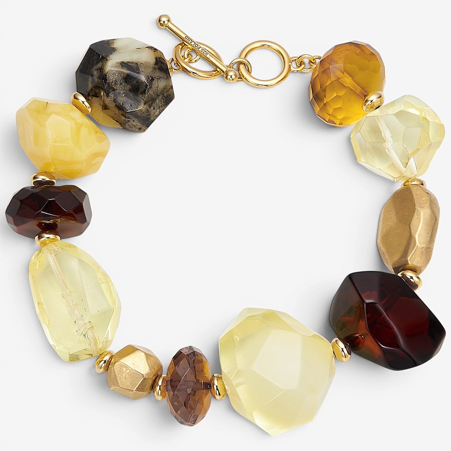 Image 130744.jpg, Product 130-744 / Price $849.99, Amber Extraordinaire Artisan Collection Sterling Silver Yellow Gold Plate Bracelet from Amber Extraordinaire on TSC.ca's Jewellery department