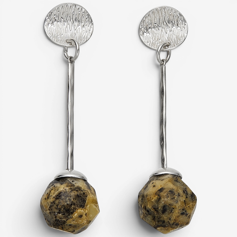 Image 130753.jpg, Product 130-753 / Price $99.99, Amber Extraordinaire Sterling Silver Faceted Marble Amber Earrings from Amber Extraordinaire on TSC.ca's Jewellery department