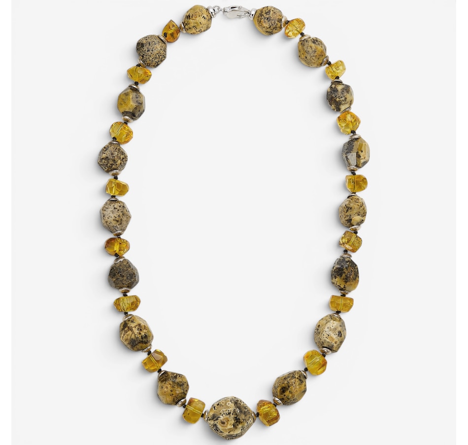 Image 130754.jpg, Product 130-754 / Price $699.99, Amber Extraordinaire Artisan Collection Sterling Silver Faceted Marble Amber Necklace from Amber Extraordinaire on TSC.ca's Jewellery department