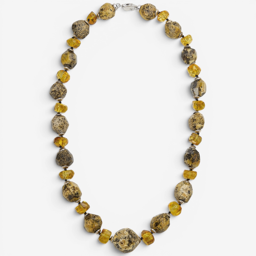 Image 130754.jpg, Product 130-754 / Price $699.99, Amber Extraordinaire Artisan Collection Sterling Silver Faceted Marble Amber Necklace from Amber Extraordinaire on TSC.ca's Jewellery department