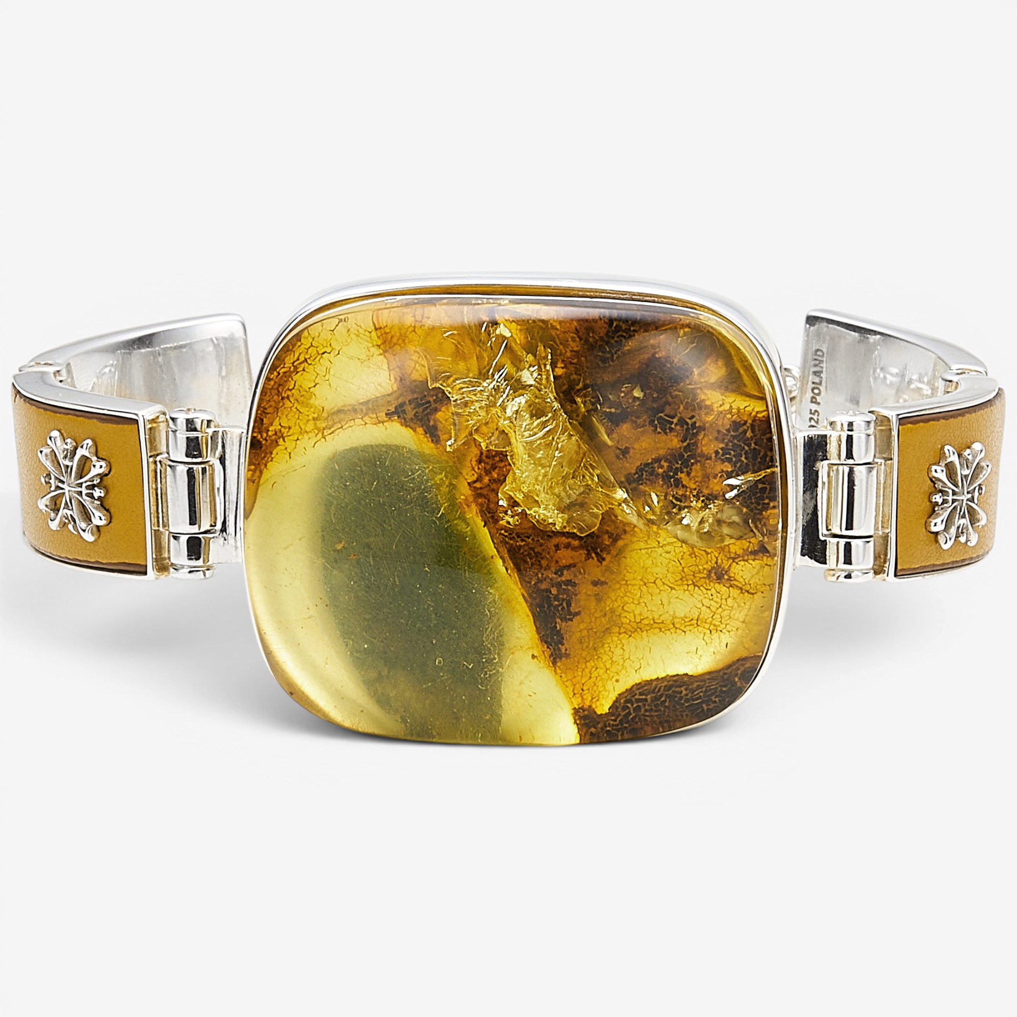 Amber Extraordinaire Gallery Collection Amber and Leather Sterling