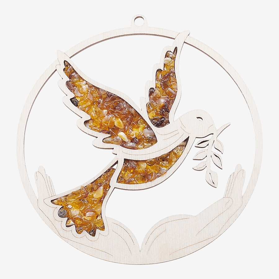 Image 130759_DV.jpg, Product 130-759 / Price $15.99, Amber Extraordinaire Artisan Collection Amber and Wood Suncatcher from Amber Extraordinaire on TSC.ca's Home & Garden department