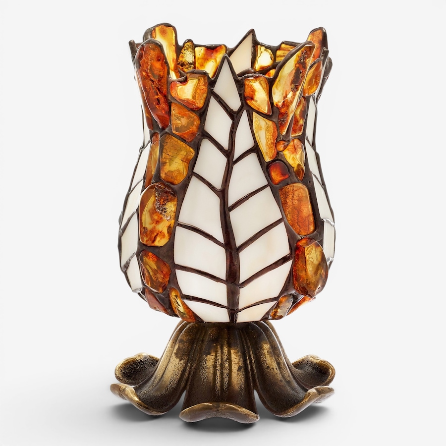 Image 130764.jpg, Product 130-764 / Price $589.99, Amber Extraordinaire Artisan Collection Baltic Amber Tea Light Holder with Brass Base from Amber Extraordinaire on TSC.ca's Home & Garden department