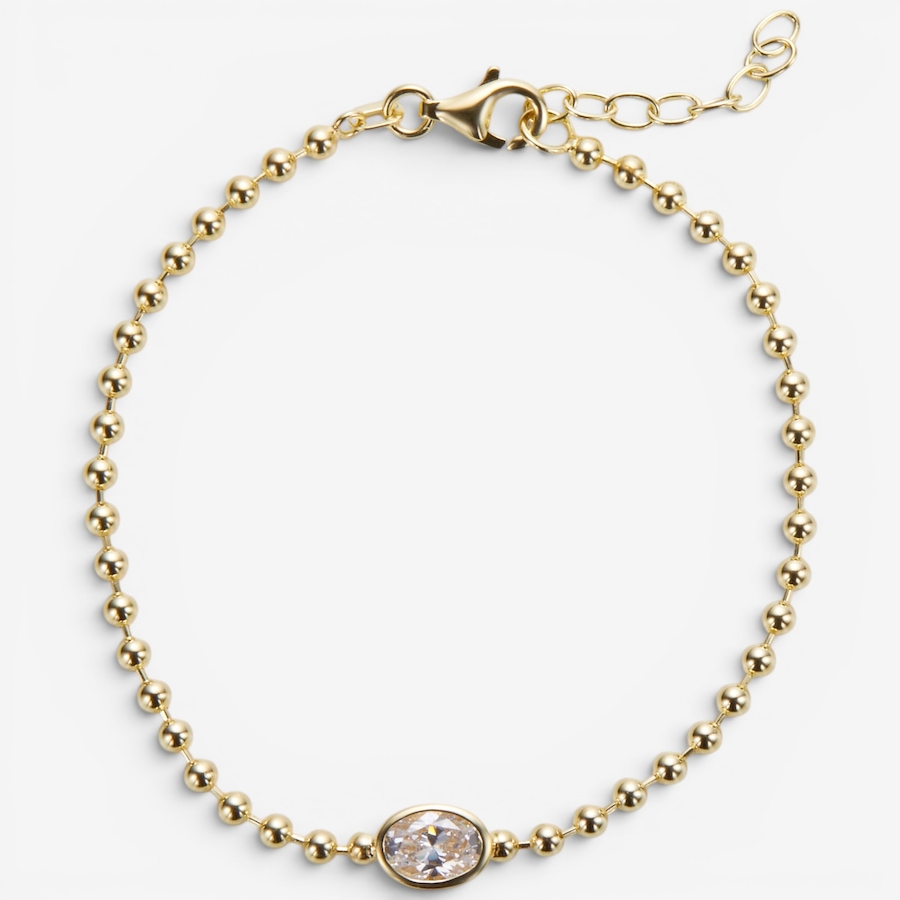 Image 130768_GPOVL.jpg, Product 130-768 / Price $89.99, Diamonelle Sterling Silver Bezel Set Shaped Diamonelle Bead Chain Bracelet from Diamonelle on TSC.ca's Jewellery department