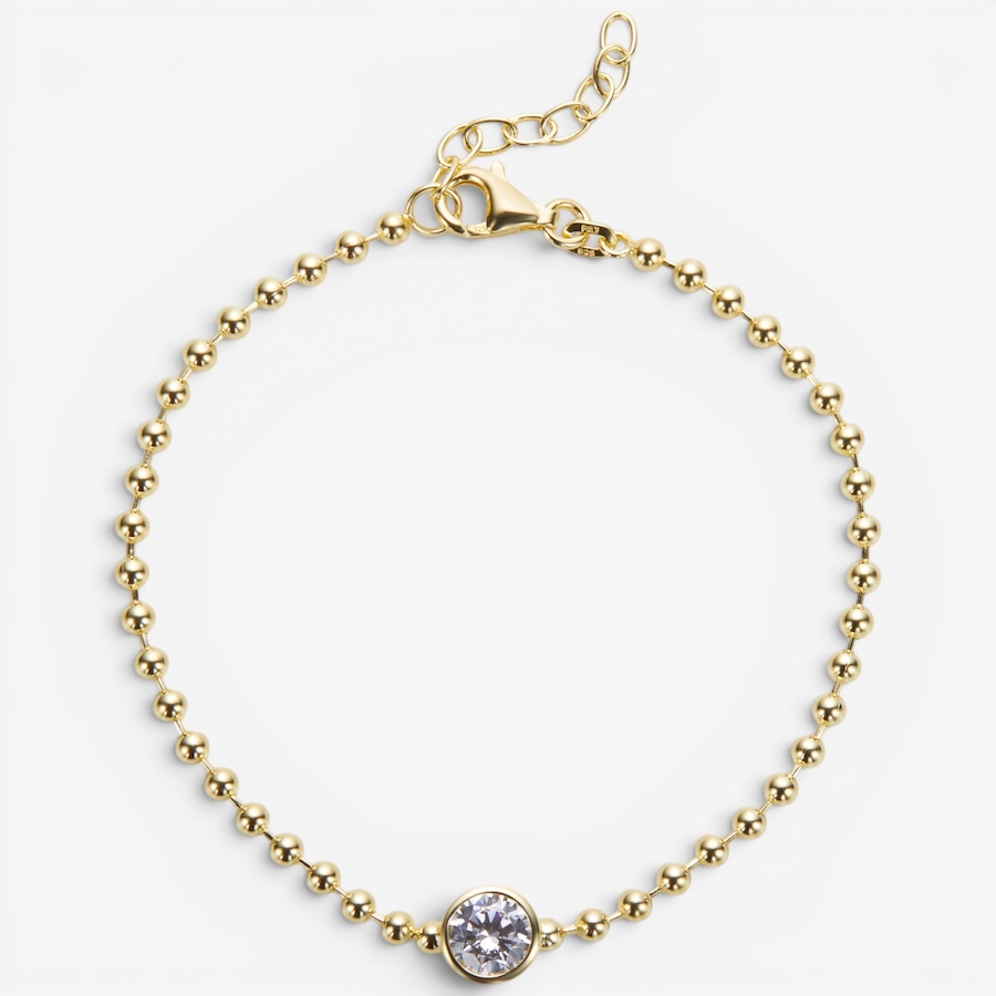Image 130768_GPRND.jpg, Product 130-768 / Price $89.99, Diamonelle Sterling Silver Bezel Set Shaped Diamonelle Bead Chain Bracelet from Diamonelle on TSC.ca's Jewellery department