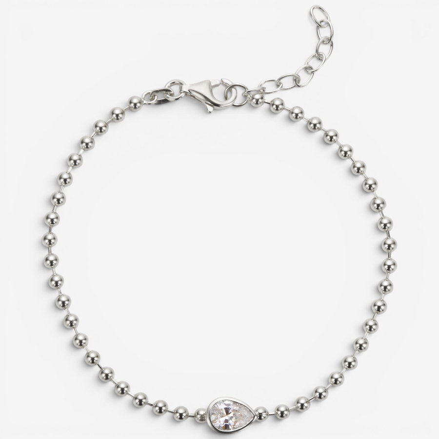 Image 130768_RHPR.jpg, Product 130-768 / Price $89.99, Diamonelle Sterling Silver Bezel Set Shaped Diamonelle Bead Chain Bracelet from Diamonelle on TSC.ca's Jewellery department