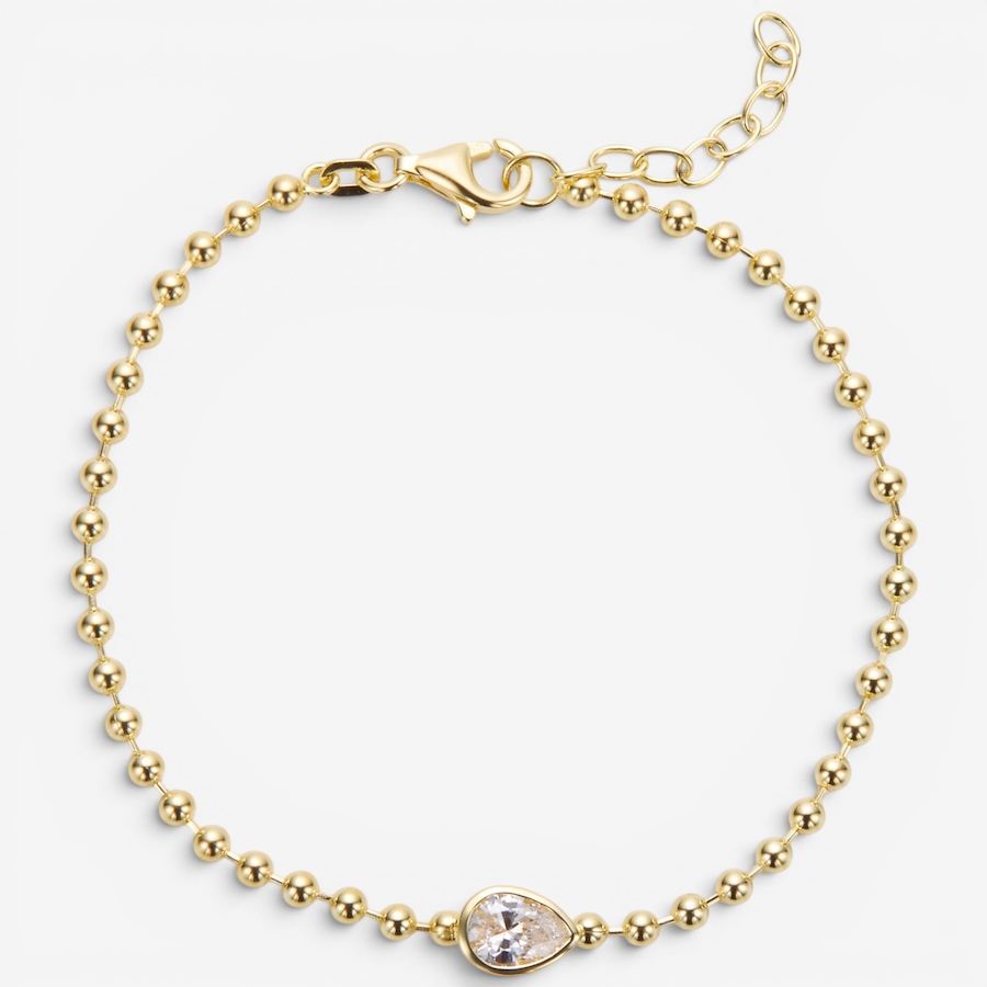 Image 130768_YGPER.jpg, Product 130-768 / Price $89.99, Diamonelle Sterling Silver Bezel Set Shaped Diamonelle Bead Chain Bracelet from Diamonelle on TSC.ca's Jewellery department