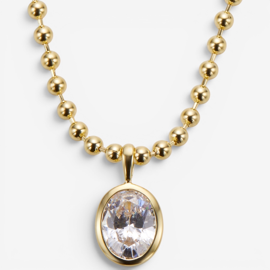 Image 130769_GPOVL.jpg, Product 130-769 / Price $179.99, Diamonelle Sterling Silver Bezel Set Shaped Diamonelle Bead Chain Necklace from Diamonelle on TSC.ca's Jewellery department