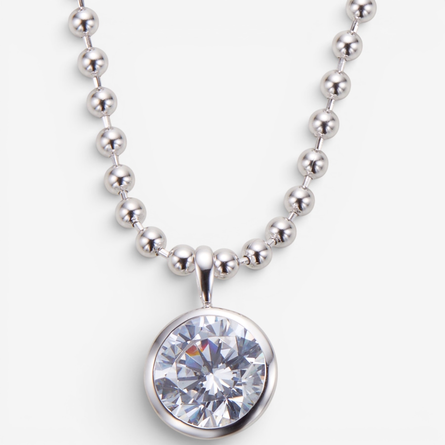 Image 130769_RHRND.jpg, Product 130-769 / Price $179.99, Diamonelle Sterling Silver Bezel Set Shaped Diamonelle Bead Chain Necklace from Diamonelle on TSC.ca's Jewellery department