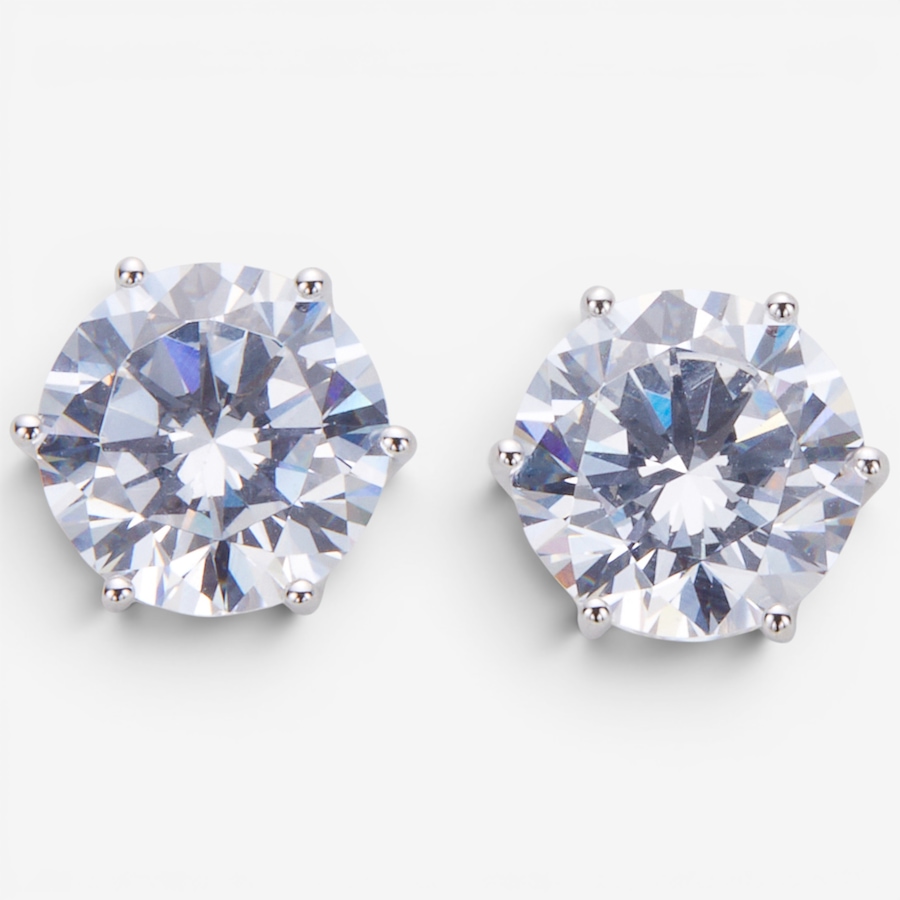 Image 130836_RHOP.jpg, Product 130-836 / Price $49.99, Diamonelle Sterling Silver 9mm Round Shape Diamonelle Stud Earrings from Diamonelle on TSC.ca's Jewellery department