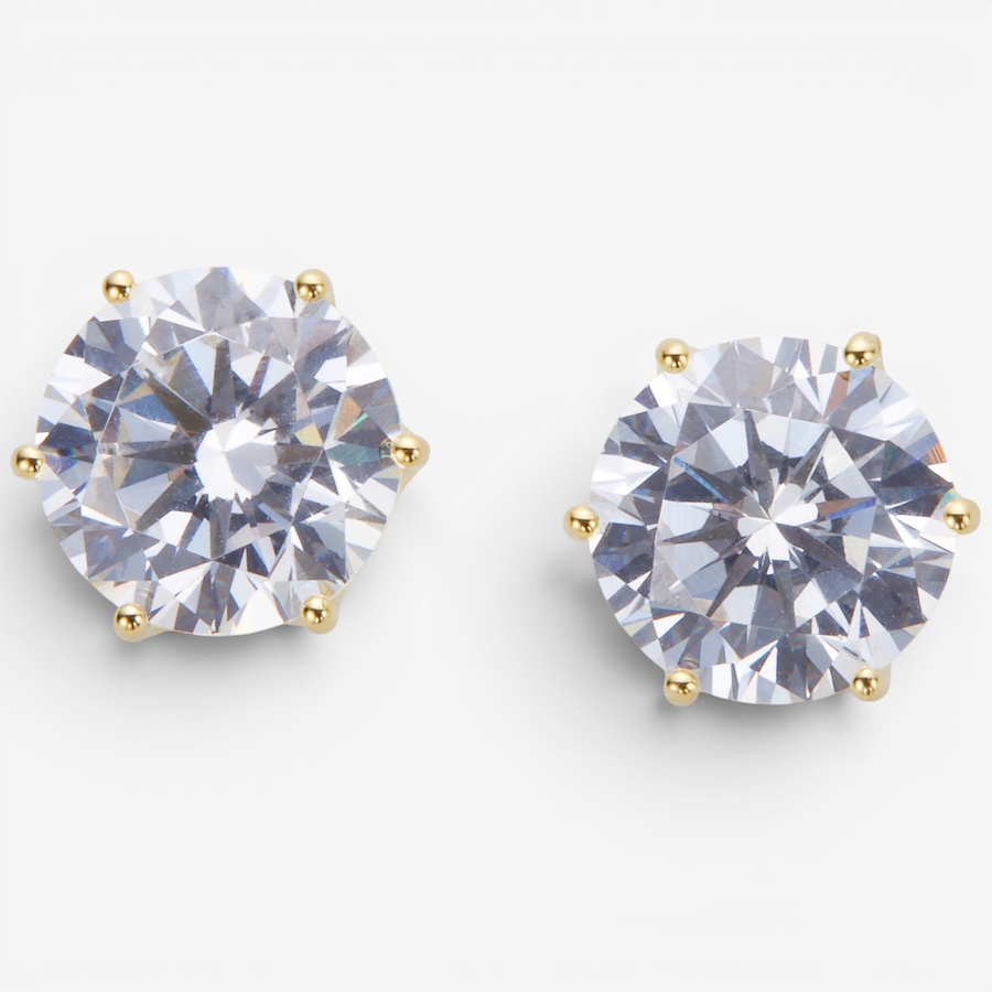 Image 130836_YGP.jpg, Product 130-836 / Price $49.99, Diamonelle Sterling Silver 9mm Round Shape Diamonelle Stud Earrings from Diamonelle on TSC.ca's Jewellery department