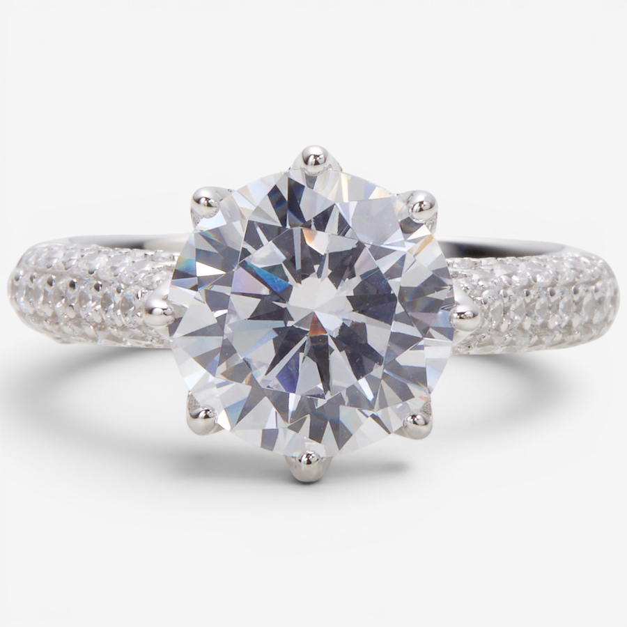 Image 130837_RHOP.jpg, Product 130-837 / Price $129.99, Diamonelle Sterling Silver 10mm Round Shape Diamonelle Ring from Diamonelle on TSC.ca's Jewellery department